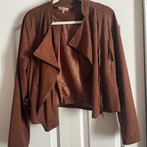 Suede moto jacket